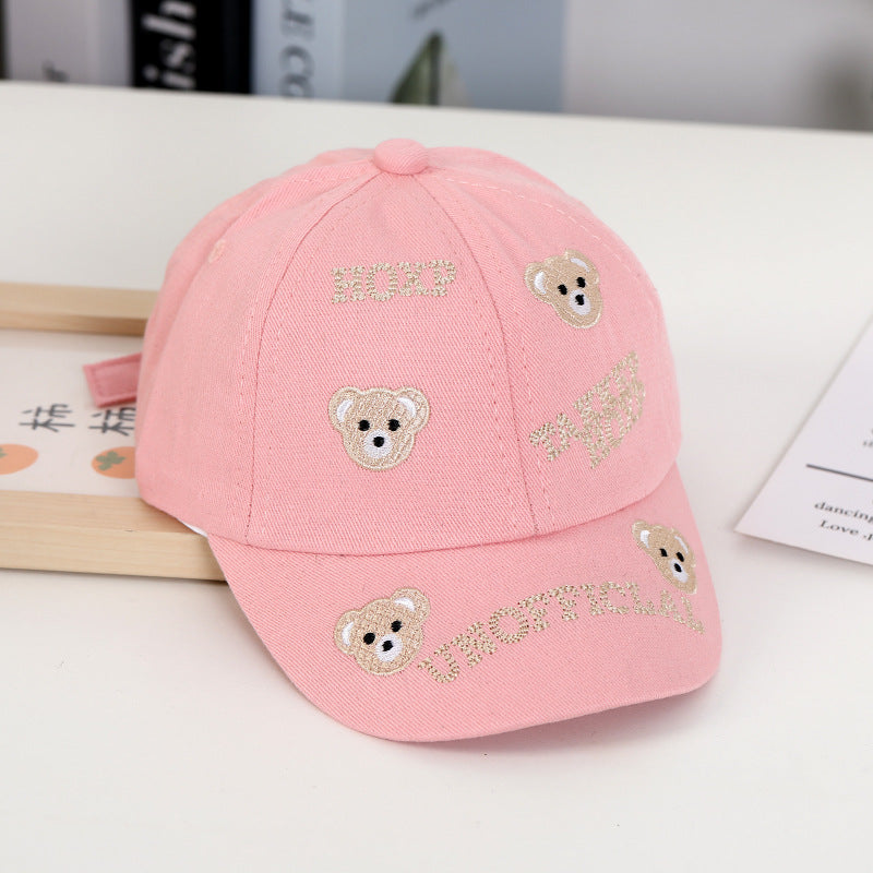 Wholesale Summer Cotton Teddy Bear Embroidered Children's Baseball Caps